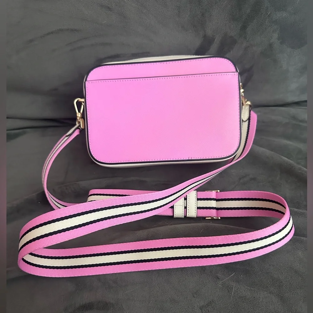 Kate Spade Lavender Crossbody Bag with Striped Strap - Picture 3 of 5